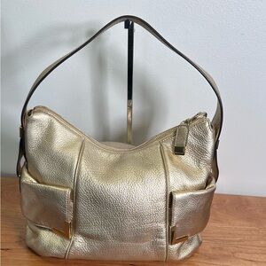 Michael Kors Gold Leather Shoulder Bag